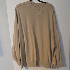 Aerie Beige Crewneck Sweater